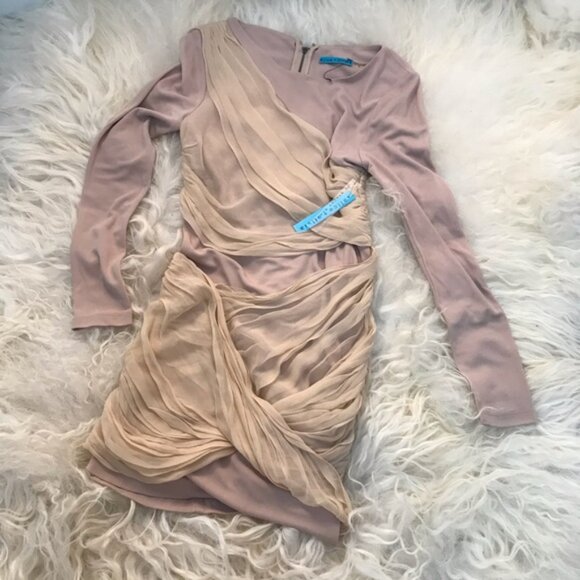 ALICE + OLIVIA Bateau Neckline Mini Dress - Picture 2 of 7